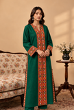 Emerald Green Cashmilon Phiran with Kutch Embroidered Lace- Free Size
