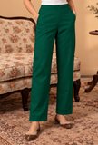Emerald Green Cashmilon Straight-Fit Pants