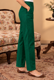 Emerald Green Cashmilon Straight-Fit Pants