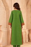 Lime Green Cashmilon Phiran with Kutch Embroidered Lace- Free Size