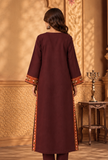 Wine Maroon Cashmilon Phiran with Kutch Embroidered Lace- Free Size