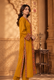 Mustard Yellow Cashmilon Phiran with Kutch Embroidered Lace- Free Size