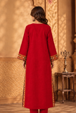 Ruby Red Cashmilon Phiran with Kutch Embroidered Lace- Free Size
