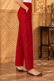 Ruby Red Cashmilon Straight-Fit Pants