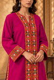Rani Pink Cashmilon Phiran with Kutch Embroidered Lace- Free Size