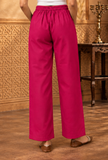 Rani Pink Cashmilon Straight-Fit Pants