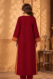 Deep Maroon Cashmilon Phiran with Kutch Embroidered Lace- Free Size