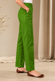 Olive Green Cashmilon Straight-Fit Pants