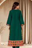 Deep Teal Green Cashmilon Phiran with Kutch Embroidered Lace- Free Size