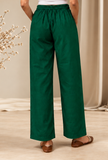 Deep Teal Green Cashmilon Straight-Fit Pants
