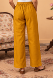 Mustard Yellow Cashmilon Straight-Fit Pants