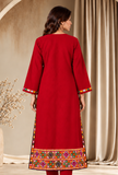 Ruby Red Cashmilon Phiran with Kutch Embroidered Lace- Free Size