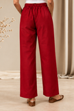 Ruby Red Cashmilon Straight-Fit Pants
