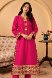 Rani Pink Cashmilon Phiran with Kutch Embroidered Lace- Free Size