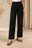 Set Of 2: Black Cashmilon Phiran & Pant Set with Kutch Embroidered Lace- Free Size