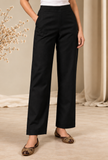 Black Cashmilon Straight-Fit Pants