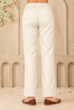 Set of 2: Ivory Cashmilon Gamthi Embroidered Phiran & Pant Set - Free Size