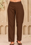 Set of 2: Brown Cashmilon Gamthi Embroidered Phiran & Pant Set - Free Size