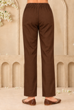 Set of 2: Brown Cashmilon Gamthi Embroidered Phiran & Pant Set - Free Size