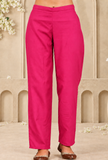Set of 2: Rani Pink Cashmilon Gamthi Embroidered Phiran & Pant Set - Free Size