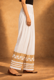 Set Of 2: Cocoa Charm Chanderi Kurta & Ivory Salwar Set with Golden Lace