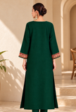 Green Cashmilon Kashmiri Embroidered Lace Phiran- Free Size