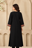 Black Cashmilon Kashmiri Embroidered Lace Phiran- Free Size