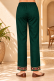 Set of 2: Jaismin Green Cashmilon Kashmiri Embroidered Lace Phiran & Pant Set – Free Size