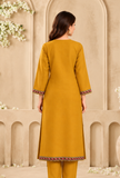 Sunehri Mustard Gold Cashmilon Kashmiri Embroidered Lace Phiran – Free Size