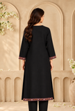 Black Cashmilon Kashmiri Embroidered Lace Phiran – Free Size