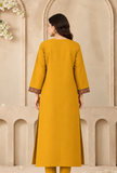 Mustard Gold Cashmilon Kashmiri Embroidered Lace Phiran- Free Size