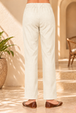 Set Of 2: Ivory Elegance Cashmilon Kashmiri Embroidered Lace Phiran with Pants- Free Size