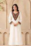 Ivory Grace Cashmilon Kashmiri Embroidered Lace Phiran- Free Size