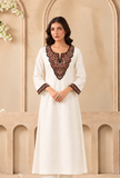 Ivory Grace Cashmilon Kashmiri Embroidered Lace Phiran- Free Size