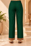 Set Of 2: Emerald Royale Cashmilon Kashmiri Embroidered Lace Phiran with Pants- Free Size