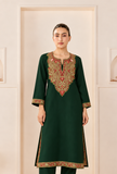 Emerald Royale Cashmilon Kashmiri Embroidered Lace Phiran- Free Size