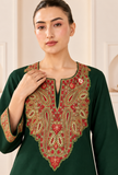 Emerald Royale Cashmilon Kashmiri Embroidered Lace Phiran- Free Size