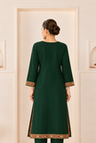 Emerald Royale Cashmilon Kashmiri Embroidered Lace Phiran- Free Size