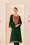 Emerald Royale Cashmilon Kashmiri Embroidered Lace Phiran- Free Size