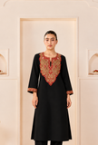 Noir Cashmilon Kashmiri Embroidered Lace  Phiran- Free Size