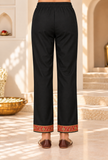Noir Cashmilon Kashmiri Embroidered Lace Pant With Pockets