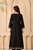 Midnight Paisley Cashmilon Kashmiri Embroidered Lace Phiran- Free Size