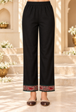 Midnight Paisley Cashmilon Kashmiri Embroidered Lace Pant With Pockets