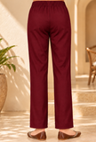 Set Of 2: Crimson Bloom Cashmilon Kashmiri Embroidered Lace Phiran With Pant- Free Size