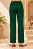 Set Of 2: Emerald Grace Cashmilon Kashmiri Embroidered Lace Phiran With Pant- Free Size