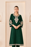 Emerald Royale Cashmilon Kashmiri Embroidered Lace Phiran- Free Size