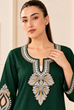 Emerald Royale Cashmilon Kashmiri Embroidered Lace Phiran- Free Size