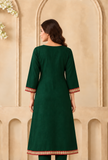 Emerald Cashmilon Kashmiri Royal Embroidered Lace Phiran- Free Size
