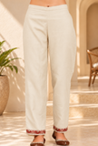 Ivory Cashmilon Classic Straight-Fit Pants With Pockets