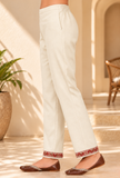 Ivory Cashmilon Classic Straight-Fit Pants With Pockets
